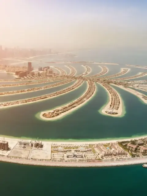 The Palm in Dubai als Luftaufnahme