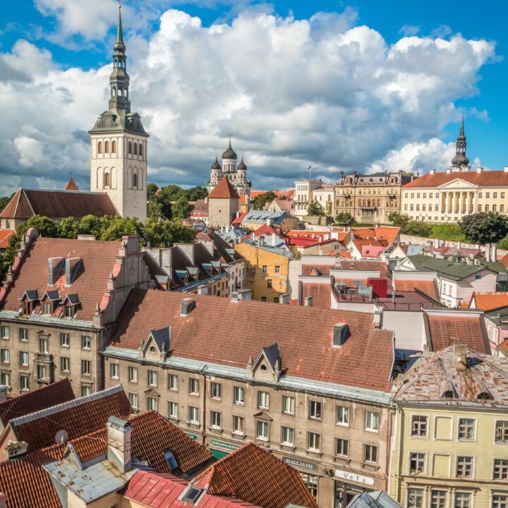 Ausblick auf Häuser in Estland