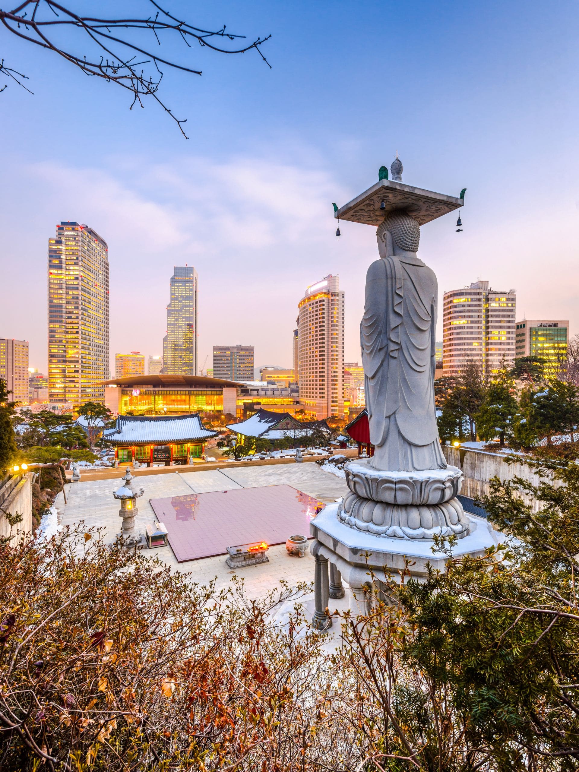 Ausblick auf eine Skulptur in Südkorea