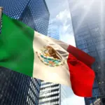 Eine mexikanische Flagge als Symbol für Bankkonto in Mexiko