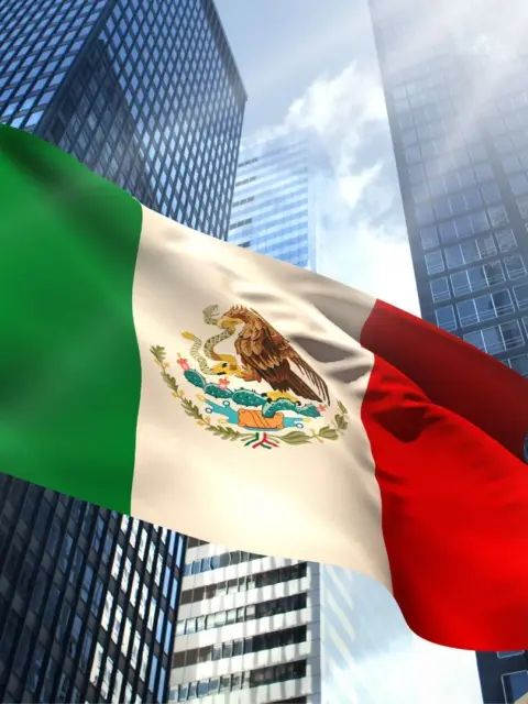 Eine mexikanische Flagge als Symbol für Bankkonto in Mexiko