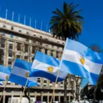 Flaggen als Symbol für Visum für Argentinien