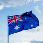 Eine Flagge als Symbol für Visum für Australien