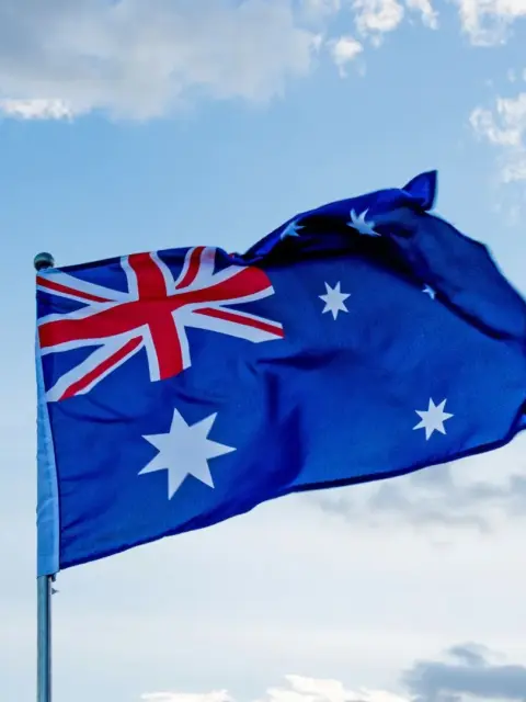 Eine Flagge als Symbol für Visum für Australien