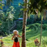 Eine Frau in der Natur als Symbol für Steuern in Indonesien