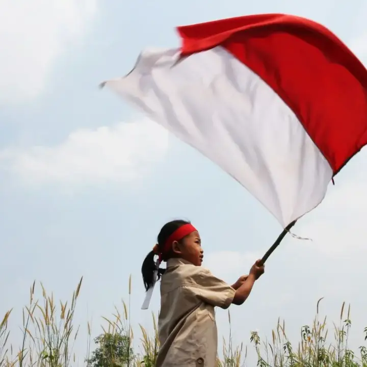 Eine Flagge als Symbol für Visum für Indonesien