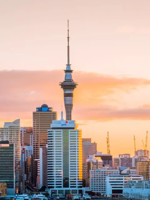 Eine Stadt als Symbol für ein Visum in Neuseeland