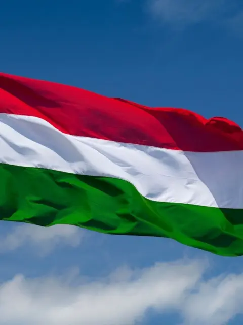 Eine Flagge als Symbol für Visum für Ungarn