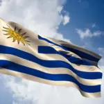Eine Flagge als Symbol für Visum für Uruguay