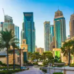 Eine Innenstadt als Symbol für Visum für Dubai