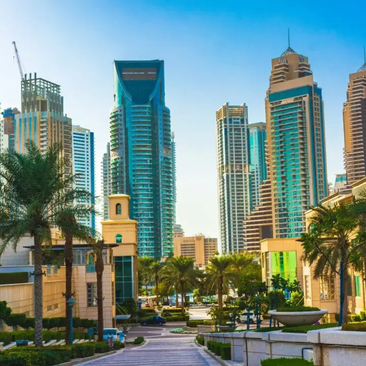Eine Innenstadt als Symbol für Visum für Dubai