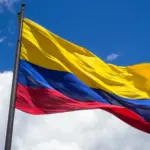 Eine Flagge als Symbol für Visum für Kolumbien