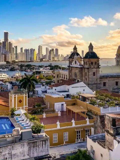 Eine Skyline als Symbol für Auswandern nach Kolumbien