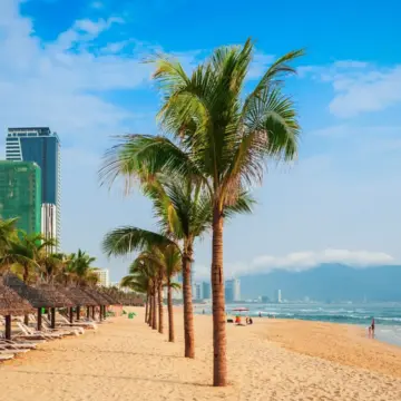 Ein Strand in Da Nang als Symbol für Lebenshaltungskosten Da Nang